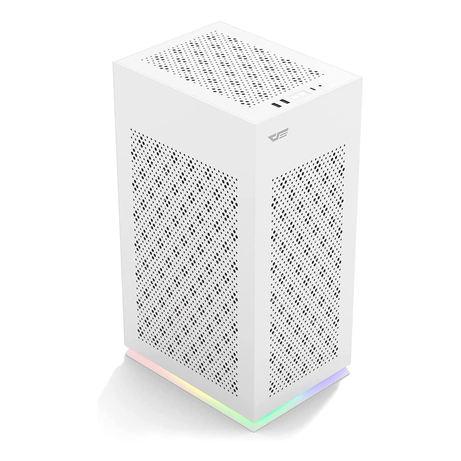 darkFlash DLH21 PC Case Mini Tower Type ITX Case High Cooling Performance High Compatibility Gaming Case with USB 3.0 Type-C Interface (White)