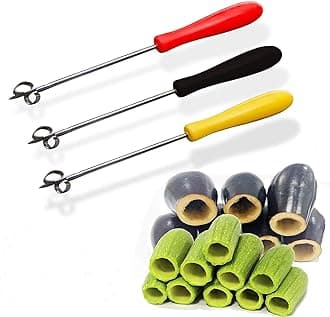 3 Pcs Zucchini Squash Corer Cucumber Eggplant Potato Apple Stuffed Vegetable Stainless Steel with Plastic 10" Handle حفارة كوسا