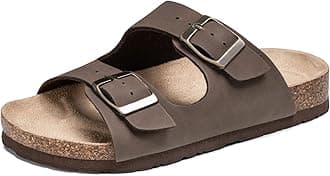 FITORY Boys Girls Glitter Slide Sandals, Cork Slipper with Adjustable Straps for Little Kid/Big Kid