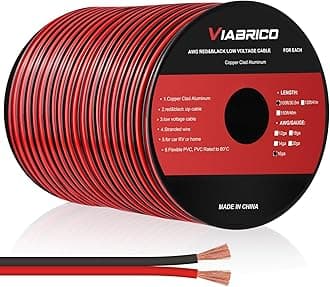 16 Gauge Wire, 16AWG Automotive Wire Electrical Wire 100FT 2 Conductor Red Black 12V/24V DC Cable LED Strips Extension for Light RC Car Speaker