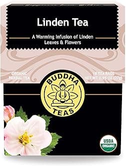 Buddha Teas Organic Linden Tea - OU Kosher, USDA Organic, CCOF, 18 Bleach-Free Tea Bags