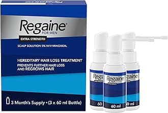 Regaine for Men 5% Minoxidil Extra Strength Scalp Solution for Hair Regrowth (3x 60ml), Scientifically Proven to Help Stop and Reverse Hereditary Hair Loss, Revitalise Hair Follicles