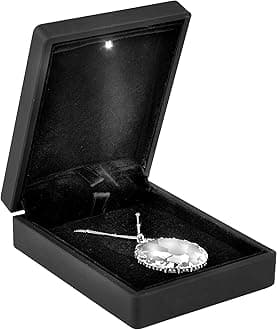 Noble Pendant Necklace Box with LED Light - Unique Necklace Chain Display Cas...