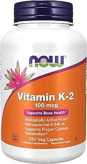 Supplements, Vitamin K-2 100 mcg, Menaquinone-4 (MK-4), Supports Bone Health*, 250 Veg Capsules