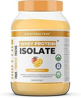 Natural Whey Protein Isolate Mango - 1 kg (Naturally flavored, Non GMO, No Artificial Sweeteners).…