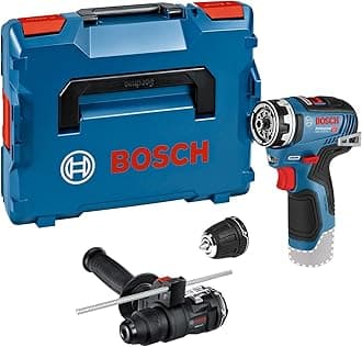 Bosch Professional 12V System Cordless Drill Driver GSR 12V-35 FC (incl. 1x Rotary Hammer Attachment, 1x Drill Chuck Attachment, Auxiliary Handle, L-BOXX)
