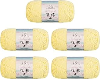 4 ply 60% Cotton 40% Acrylic Yarn - Soft & Durable - 5 x 50g (1.76oz) - 655 Yards for Knitting & Crocheting - Baby Blankets, Amigurumi, Sweaters & More