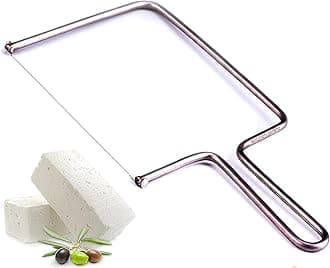 Cheese Slicer Wire Cutter & Dough Scraper - Cheese Knives Slicers with Wire - Handheld Butter Cutter Tools for Soft Hard Block - Easy Fast Cutting Hard Or Semi Hard Block Cheeses - with Extra Wire