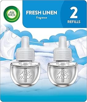 Scented Oil Refill Plug in Air Freshener Essential Oils, Cool Linen & White Lilac, 2ct, 1.34oz
