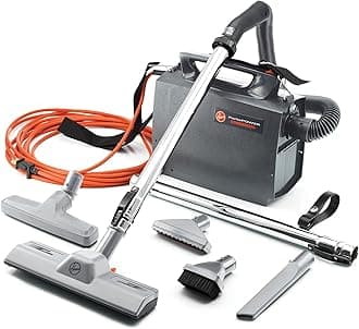 Hoover Commercial PortaPower Lightweight Canister Vacuum Cleaner, Bagged Canister Vac with Attachments, 2-in-1 Vac and Blower, Corded Vacuum Cleaners for Commercial Use