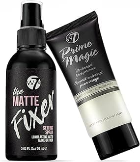 W7 Prime Magic & The Fixer Matte Set - Makeup Primer & Setting Spray Duo for a Smooth, Matte Finish - Pore Minimizer & Shine Control - Quick-Drying, Non-Sticky - Vegan & Cruelty-Free