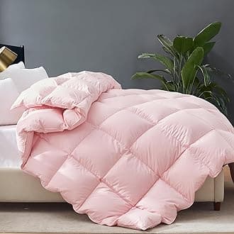Cosybay King Size Feather Down Fiber Comforter Ultra Fluffy Duvet Insert, All Season Cotton Cover Luxury Hotel Bed Comforter with Corner Tabs, Pink,106x90 Inch