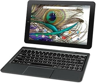 RCA Viking Pro 10" 2-in-1 Tablet 32GB Quad Core Charcoal Laptop Computer with Touchscreen and Detachable Keyboard Android 6.0