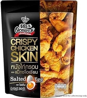 Max Oceans Brand, Crispy Fried Chicken, Crispy Chicken Skin, Salted Egg Flavour, Size 30g X 4 Packs