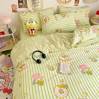 HOLY HOME Kid’s Bedding, Cartoon Duvet Cover Set 4 Piece Birthday Gift Bedclothes (Frogg, Full)