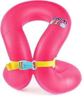 Swim Vest for Kids Age 3-5, 6-12 Years Old, Portable Inflatable Floaties with Double Airbag and Adjustable Safety Buckle for Pool and Beach, Learning Aid