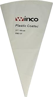 Winco Pastry Bag Cotton with Plastic Coating, 21-Inch,White,Medium