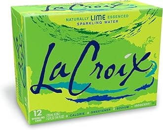 La Croix Naturally Essenced | 0 Calorie | 0 Sweetener | 0 Sodium | Lime Sparkling Water 355ml (Pack of 12)