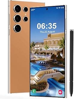 I24 Ultra 5G Unlocked Smartphone,Android 13.0 8GB+256GB Fully Unlocked Cell Phone Built in Pen The Phone Battery 6800mAh,6.8" HD Screen,48MP+108MP Camera/Dual SIM/Fingerprint Lock/Face (Orange)