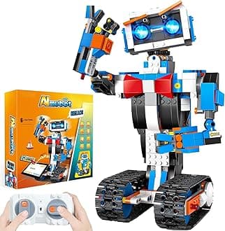 Robot Building Toys for Boys, STEM Projects for Kids Ages 6-12, Remote & APP Controlled Engineering Learning Educational Coding DIY Building Kit Rechargeable Robot Toy Gifts for Girls