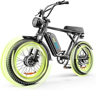 Electric Bike for Adults,2400W Dual Motor Ebike, Up to 32MPH & 75Miles Long Range, 48V/23Ah Removable Battery ，20Inch Fat Tire Mountain Electric Bicycle, 7-Speed with Full Suspension（Green）