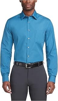 Van Heusen Mens Poplin Regular Fit Solid Point Collar SHIRT
