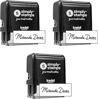Custom Signature Stamp - Personalized Insignia - Self-Inking - Your Choice of 7 Ink Colors! (3, Xtra Large)