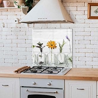 Tempered Glass Kitchen Backsplash, Stove Back Cover, Stove Splashback, Cutting Board, Kitchen Sink Splash Guard, Home Wall Decor (30x30'')