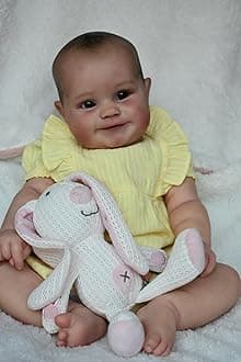 Anano Realistic Newborn Baby Girl Awake Doll 24 Inch Lifelike Reborn Toddler Baby Dolls That Look Real Looking Soft Silicone Babies Alive Rosy Cheeks Feel Real Life Baby Doll