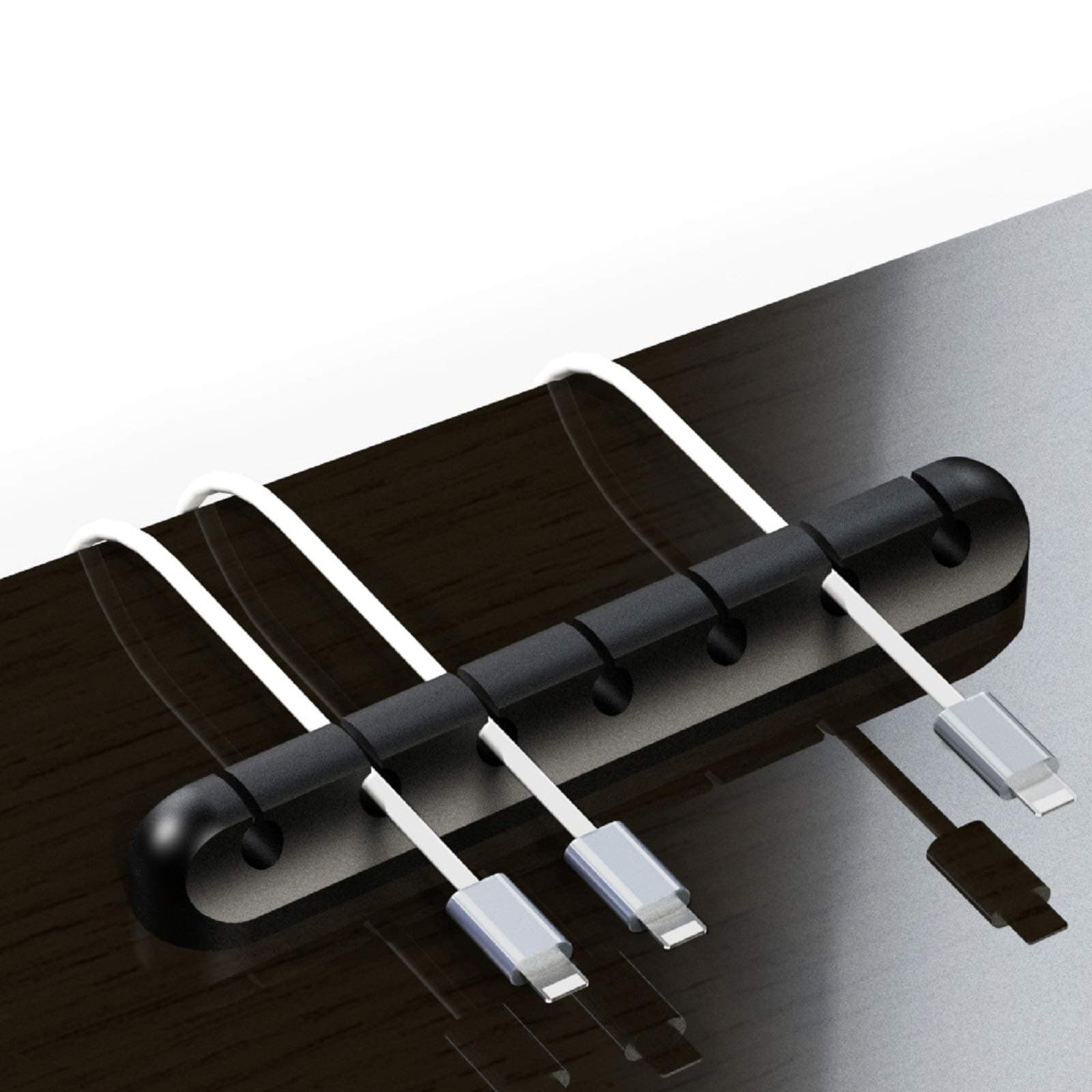 Self-Adhesive Multi-opening Cable Clips, Table Cord Organizer, Cable Desktop Management, Wire Holder System with 7-openings for Phone Data Charging Cables, Computer, HDMI, Ethernet Mouse Cord (2 Pack)