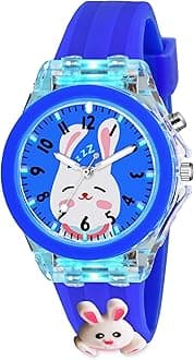 Cute Cartoon Multi Color Lights Rubber Strap Analog Watch for Girls