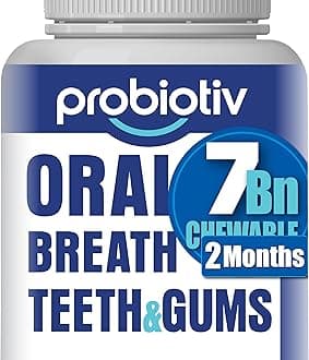 Oral Probiotics For Bad Mouth Breath 7 Billion CFU: Chewable Dental Probiotics For Teeth And Gums, Breath Freshening, Fights Dry Mouth, Hali