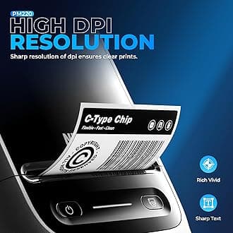 Nelko PM220 Thermal Label Writer, 2 Inch Price Tag Printer, DIY Labels, Commercial Use, Address Label Maker, Small QR Code, Sticker, Barcode, Mini Printer, Bluetooth Connection, Mail Mailing, Value