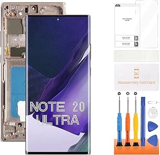 OLED for Samsung Galaxy Note 20 Ultra Screen Replacement for Samsung Note 20 Ultra LCD Display SM-N985 SM-N986U LCD Digitizer Touch Assembly Gold with Frame+Installation Video(Support Fingerprint)