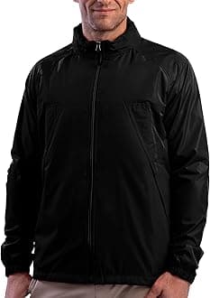 - Pack Windbreaker Jacket for Men - 19 Hidden Pockets - Lightweight Water Repellent Coat for Travel & More