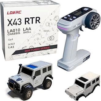 LDARC 1:43 Scale Mini RC Crawler RTR RC Rock Truck 4x4 2.4GHZ Hobby Grade Remote Control Car Model Vehicle RC Buggy, Comes with a DIY Replaceable Body Shell(Grey)