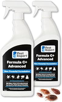 Bed Bug Killer Spray Treatment 2 x 1Ltr - Formula ‘C+’ Advanced Maximum Strength Bed Bug Spray for Mattress, Fast-Acting & Long-Lasting Control, Professional Strength Approved Amateur Use