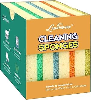 Scrub Sponge, Dual-Sided Temperature-Responsive Scrubber - Non-Scratch - Multipurpose Dish Sponges for Kitchens, Bathrooms, and Outdoor Use - 8 Pack