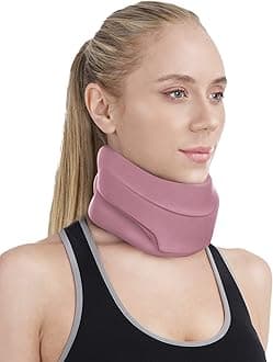 Neck Brace for Sleeping - Cervical Collar Relief Neck Pain and Neck Support Soft Foam Wraps Keep Vertebrae Stable for Relief of Cervical Spine Pressure for Women & Men Rose Pink Medium Size