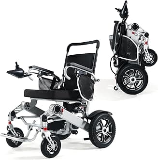 Electric Wheelchair for Adults Intelligent Power Wheelchairs Lightweight Foldable All Terrain Motorized Wheelchair for Seniors,15+ Miles Travel Range,Liftable Armrest, Airline Approved (15 Miles)