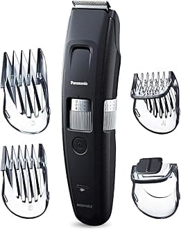PanasonicLong Beard Trimmer for Men, 58 Length Settings and 4 Attachments for Cutting and Detailing, Cordless or Corded Operation – ER-GB96-K (Black)