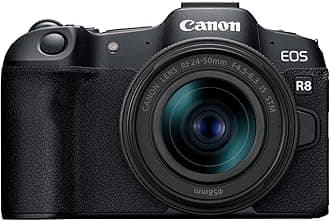 Canon EOS R8 Mirrorless Camera RF24-50mm F4.5-6.3 is STM Lens Kit Full Frame Hybrid Camera 24.2 Megapixel CMOS Image Sensor 4K Video Content Creator Vlog Camera Black