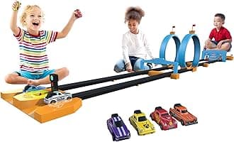 Spin 'n Rip Racers | Double Loop Track Set | Fun Race Track | Perform Cool Stunts and Race Head to Head with This car Race Track | Challenge Yourself and Compete with Friends (Double Loop)