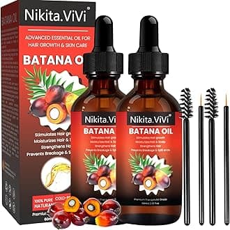 2Pcs Batana Oil for Hair Growth (2x60ml), 100% Natural Raw Batana Oil for Hair Growth, Essential Batanas Oils for Thin Hairs Repair Damaged Hairs Nourish Scalp Skin Hairr Regrowth