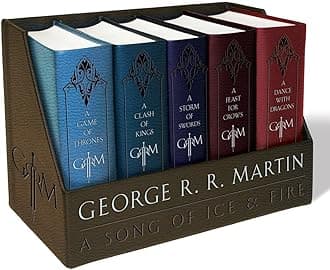 George R. R. Martin's A Game of Thrones Leather-Cloth Boxed Set (Song of Ice and Fire Series): A Game of Thrones, A Clash of Kings, A Storm of Swords, ... A Dance with Dragons (A Song of Ice and Fire)