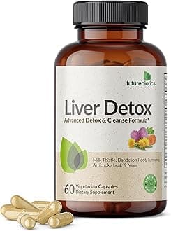 Liver Detox Advanced Detox & Cleanse Formula Supports Healthy Liver Function with Milk Thistle, Dandelion Root, Turmeric Artichoke Leaf, & More, Non-GMO, 60 Vegetarian Capsules