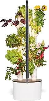 GARDYNStudio Hydroponics Growing System Kit & Vertical Indoor Garden Planter - Smart Herb Garden - Includes 16 Non-GMO Indoor Plants, Herbs, Vegetables & LED Grow Light - Gifts for Dad