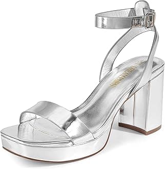 DREAM PAIRS Platform Heels for Women High Block Chunky Open Toe Ankle Strap Heels Fashion Wedding Party Evening Prom Dance Dress Pump Sandals Shoes