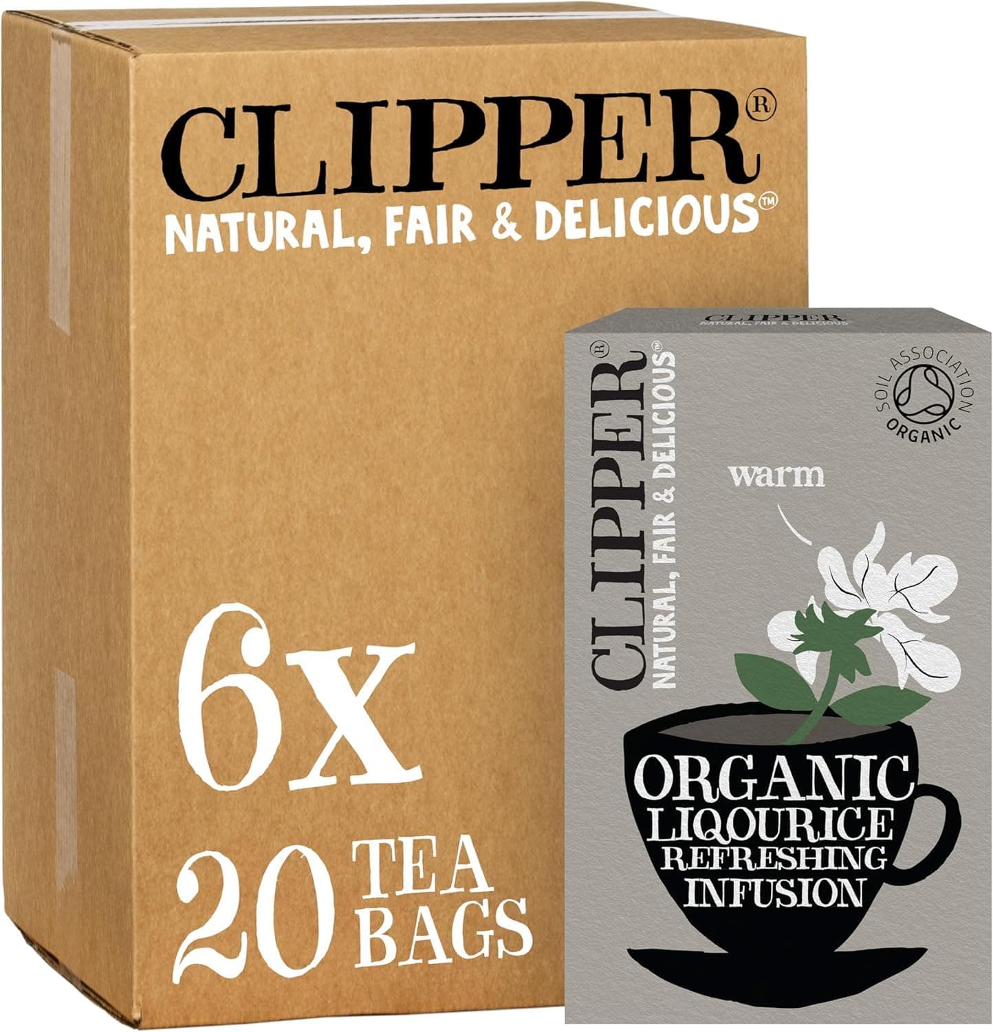 – Clipper Organic Liquorice Tea Bags | 120 Infusion Liquorice Root Teabag Sachets (6 x Boxes of 20) | Bulk Buy for Home & Catering | Caffeine-Free Herbal Tea Bags | Natural, Unbleached & Biodegradable