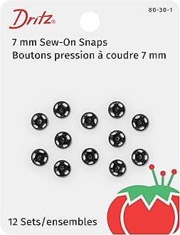 Dritz(R) Black Sew-On Snaps - Size 3/0 12/Pkg